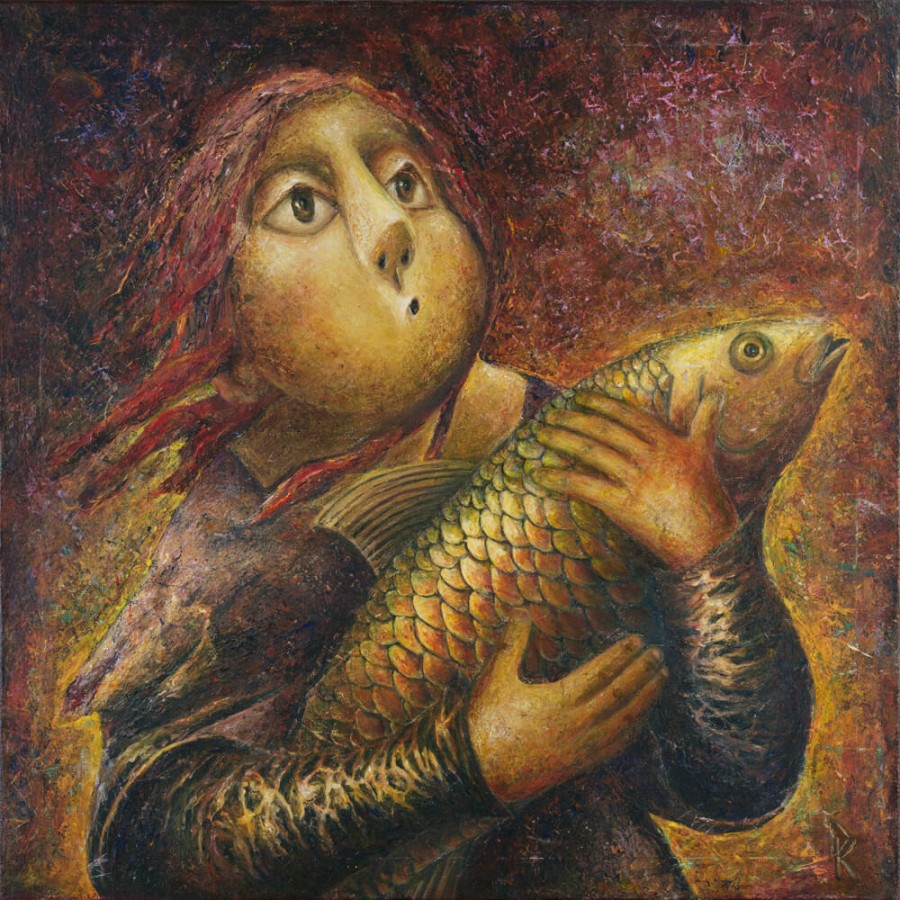 Visa širdimi tikėsiu ir kaip kūdikį mylėsiu [R] 100x100 cm